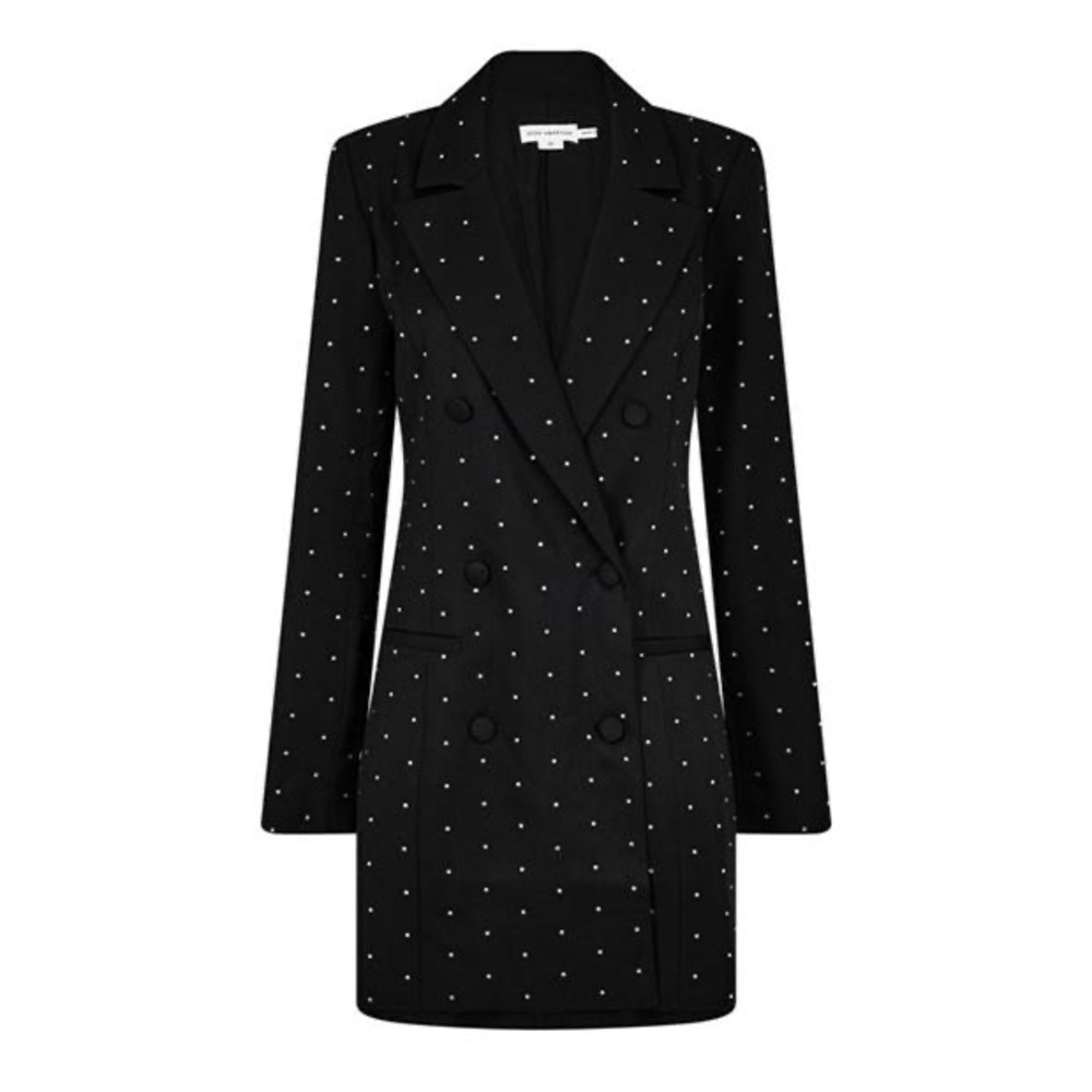 GOOD AMERICAN BLAZER CRYSTAL MINI DRESS